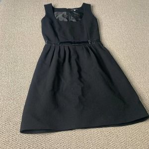 Andrew‎ GN Womens Dress Size 38 Black Virgin Wool Sleeveless Fit & Flare Lined